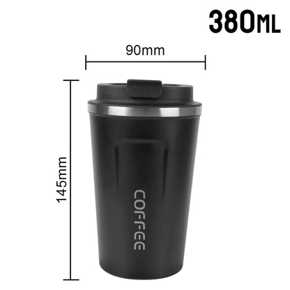 Vacuum insulated stainless steel coffee mug thermos ToGo keeps you hot for 6 hours and cold for 8 hours, is leak-proof and available in several colors. Contents 380ml or 510ml