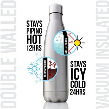 yourbottle® Edelstahl Thermosflasche Coké Silber in 350ml/500ml/750ml/1000ml