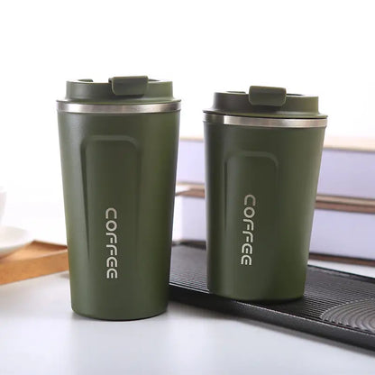 Vacuum insulated stainless steel coffee mug thermos ToGo keeps you hot for 6 hours and cold for 8 hours, is leak-proof and available in several colors. Contents 380ml or 510ml