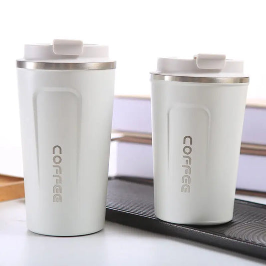 Vacuum insulated stainless steel coffee mug thermos ToGo keeps you hot for 6 hours and cold for 8 hours, is leak-proof and available in several colors. Contents 380ml or 510ml