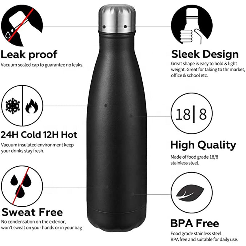 yourbottle® Edelstahl Thermosflasche Coké Silber in 350ml/500ml/750ml/1000ml