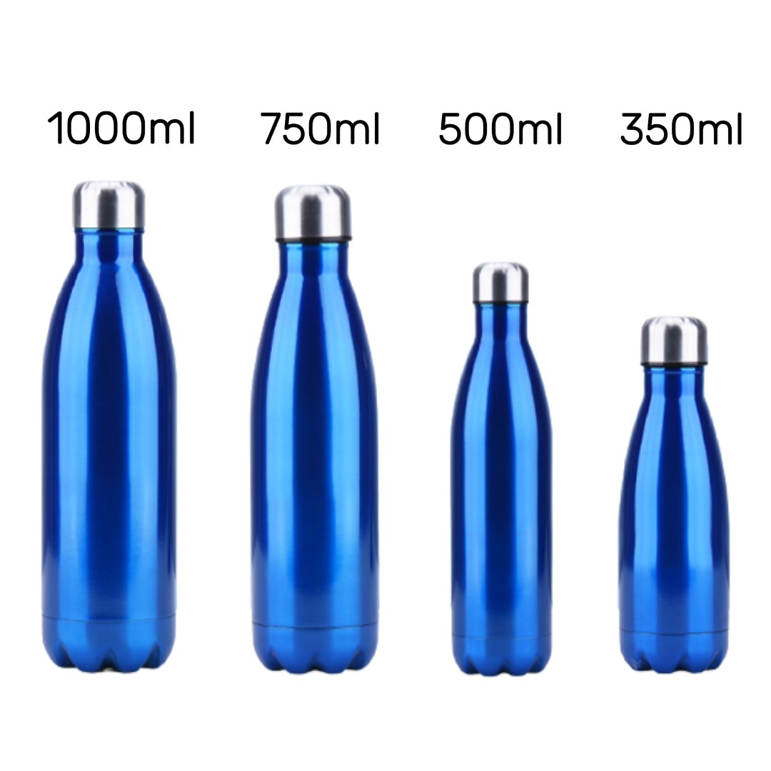 yourbottle® Edelstahl Thermosflasche Coké Blau in 350ml/500ml/750ml/1000ml