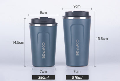 Vakuum isolierter Edelstahl Kaffee-Thermobecher 380ml/500ml in Saphirblau - Auslaufsicher